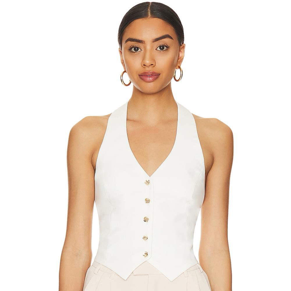 Amanda Uprichard x REVOLVE Quincy Vest in Ivory